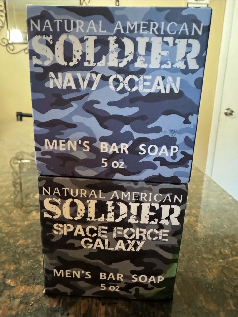 Natural American Soldier Navy Ocean and space Force Galaxy Men’s Bar Soaps